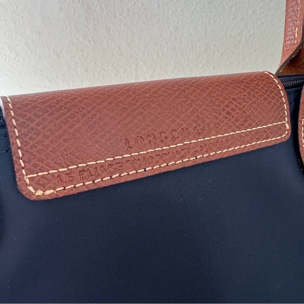 Longchamp Le Pliage Original Large Nylon Tote Bag in Navy Blue, New Without Tag - Picture 7 of 10